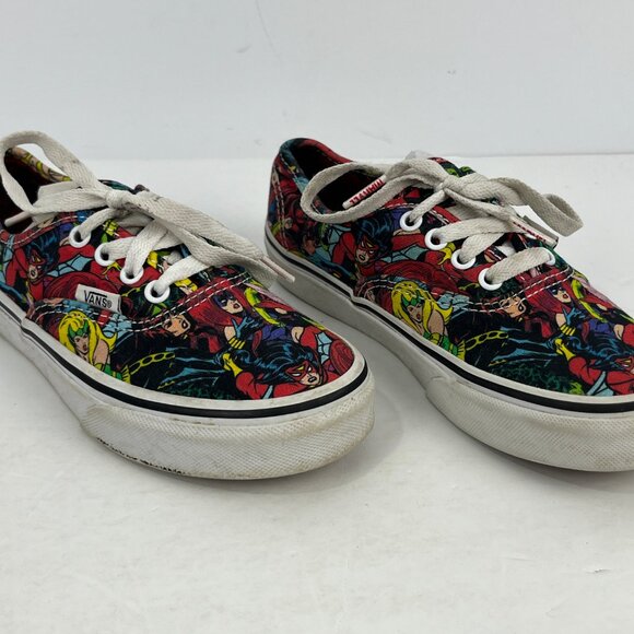 Vans Kids Loafers Size 2 Multicolor Marvel Lace Up Round Toe Flat Heel - Picture 2 of 6